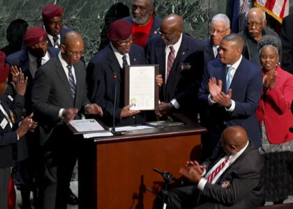 Atlanta City Council proudly commemorates the historic contributions of the U.S. Army 555th Parachute Infantry, famously known as the "Triple Nickles." During World War II, this courageous airborne unit was pivotal in "Operation Firefly," bravely tackling fires ignited by Japanese bombs on the U.S. West Coast. Their unparalleled dedication not only safeguarded lives and landscapes but also set the stage for a transformative era, paving the way for the desegregation of U.S. Army combat units post-war. This honor acknowledges their valor and the lasting impact of their service on military integration and civil rights. Join in celebrating their legacy and learn more about their fascinating history and contributions. Follow updates for future events and tributes. #TripleNickles #MilitaryHistory #AtlantaHonors #WWII #OperationFirefly #Desegregation #ArmyLegacy #HeroicService #HistoricMoment #PioneersOfChange